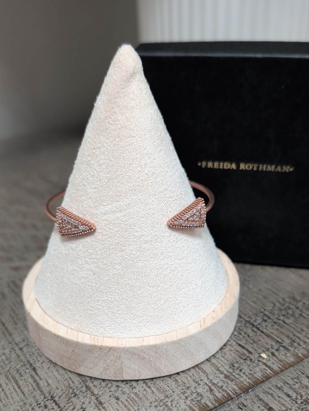Freida Rothman Rose Gold Geometric Pave Cuff